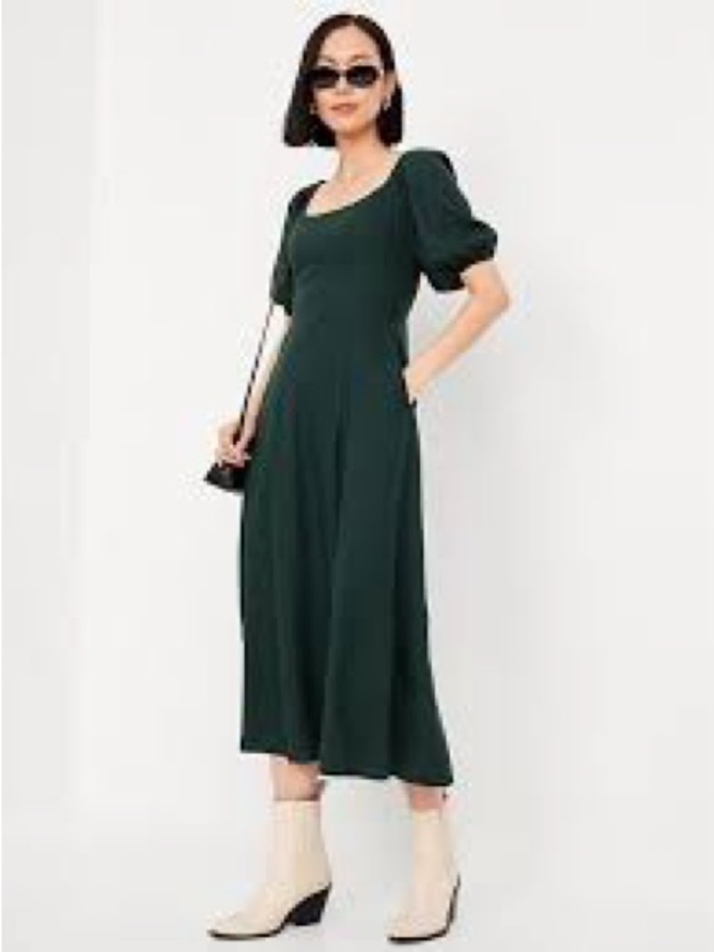 Old Navy Fit and Flare Crepe Midi Dress